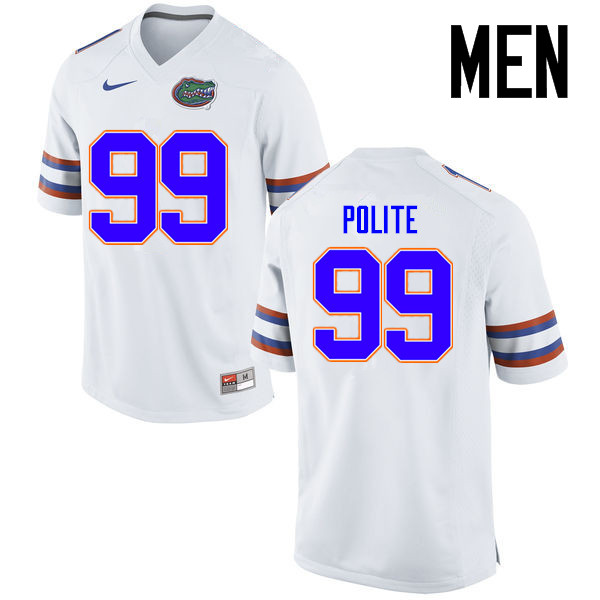 Men Florida Gators #99 Jachai Polite College Football Jerseys Sale-White - Click Image to Close
